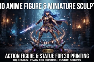 do 3d anime figure model miniature action figure 3d statue figurine 3d printing