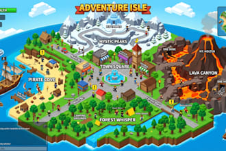 design vector map illustration, roblox map builder and realistic environment