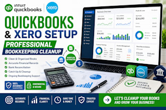 set up quickbooks and xero CRM for bookkeeping cleanup issues