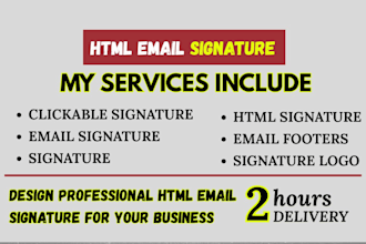 design professional HTML email signature for your business in 2 hours