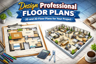 create 2d and 3d floor plan for house and commercial spaces