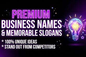 create catchy business names and memorable slogans