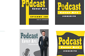 design podcast cover art , linkdin banner