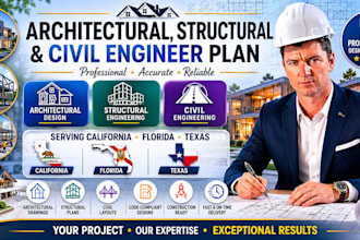 architectural structural civil engineer plan, california florida texas