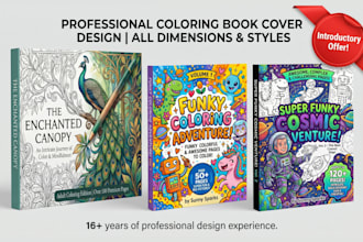 create professional coloring book covers for amazon KDP, etsy, ebooks