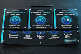 be your expert frontend developer, react, tailwind css, and gsap specialist
