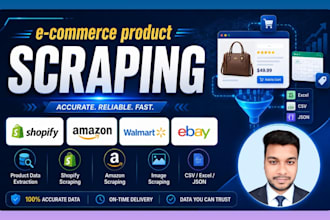 do product scraping from shopify, amazon, or any online stores