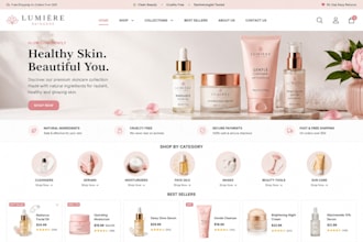 skincare shopify store cosmetics beauty spa skincare website dropshppping store