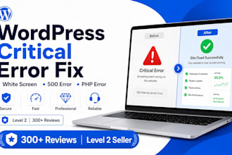 fix wordpress critical error, white screen and 500 server error