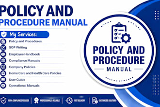 write develop policy and procedure manuals, sops, compliance documents