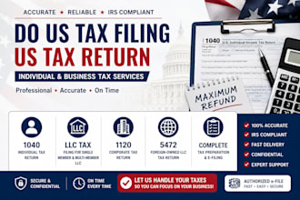 do US tax filling, US tax return, individua, llc tax, 1120, 5472, 1040