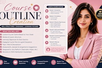 create a professional course outline and online course curriculum