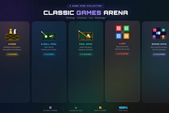 develop board game, chess game, 8 ball pool game, blackjack, baccarat, ludo game