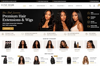 hair extension shopify store wig store hair website hair extension beauty store