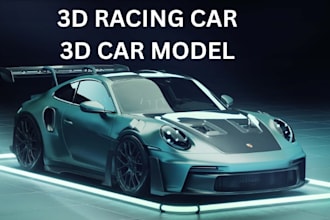 design game ready 3d car model rig racing car assets for unity and unreal engine