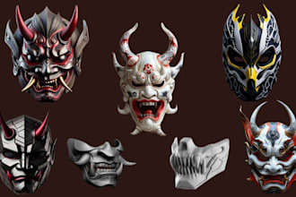 custom handmade cosplay masks modeling and wearable anime fantasy helmet designs