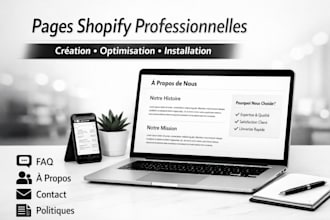 créer vos pages shopify professionnelles et optimisées
