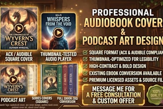design a professional audiobook cover for acx and audible