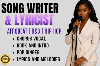 write authentic hip pop or afro emotional song lyrics, sad romantic and musician