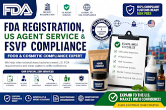 do fda registration US agent service and fsvp food cosmetic compliance