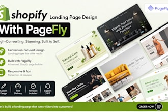 design shopify pagefly furniture home decor website, replo gempages one product