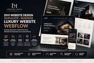 be your divi website design duplicate business luxury website webflow expert SEO