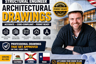 create structural engineer architectural drawings for california florida texas