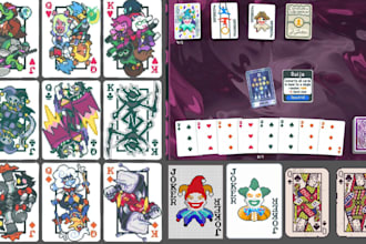 create balatro style 2d sprite playing cards and roguelike joker decks