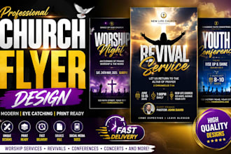 design modern professional church flyers and posters