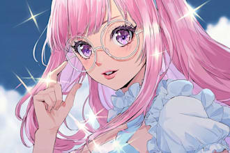 draw anime art illustration for profile picture or pfp