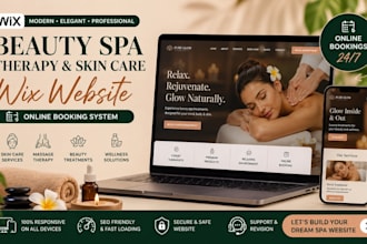 do modern beauty spa, therapy skin care massage wix website with online bookings