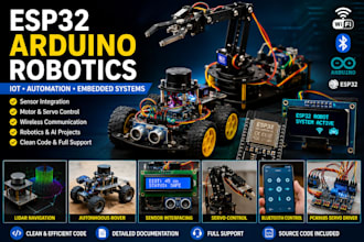 build arduino, esp32, robotics and iot embedded systems projects