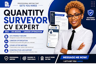 write quantity surveyor CV, resume and linkedin for rics jobs