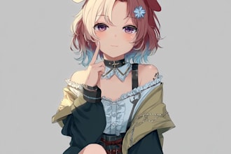 draw anime art illustration for profile picture