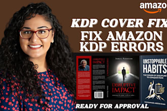 corregir errores de la portada de KDP para su aprobación en amazon