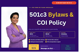 draft nonprofit bylaws and conflict of interest policy for 501c3