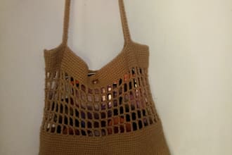 crochet a custom market tote bag with long straps