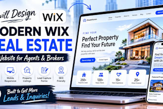 design a modern wix website for real estate agents and brokers