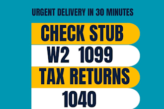 do check stubs, stubs, w2, 1099 and 1040