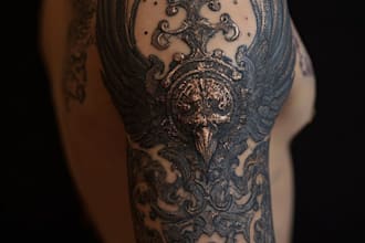 design mandala tattoo illustration sacred geometric ink