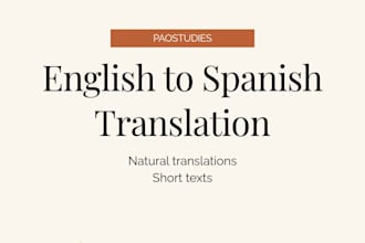 translate short texts from english to spanish