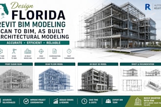 design florida revit bim modeling scan to bim, as built architectural modeling