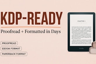 proofread format edit your book for amazon KDP ebook paperback ready, fiction