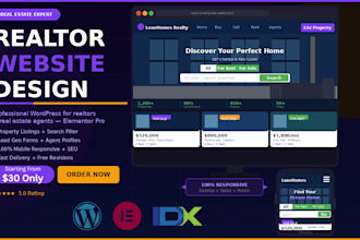 design a realtor wordpress website with idx and mls integration