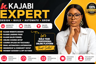 design kajabi websites kajabi landing page and upload online course on teachable