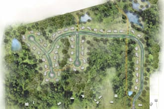 render architectural site plan, master plan, landscape plan