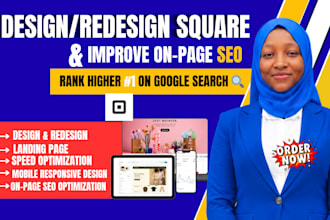 design redesign square website and rank on page SEO optimization to get traffic