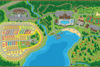 create a custom vector mep, rv park, campground, or dit map in illustrator