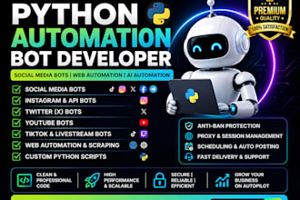 create tiktok bot, social media bot, twitter x bot, instagram bot, youtube bot