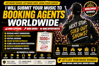 send your music to booking agents and promoters worldwide